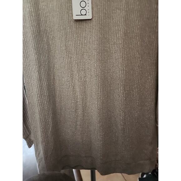 Bobi Los Angeles Sweater Womens Small Tan Pulllover Cotton Long Sleeve NWT A108 - Picture 3 of 6